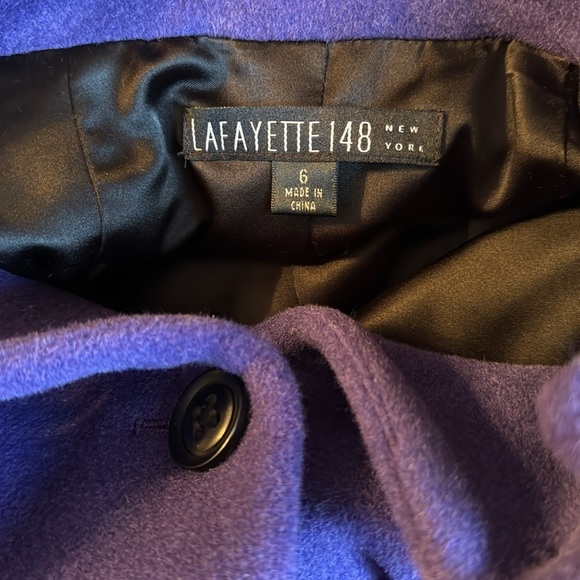 NWT Lafayette 148 Purple Wool-Blend Mandarin Collar Evening Jacket sz 6 - Picture 11 of 14